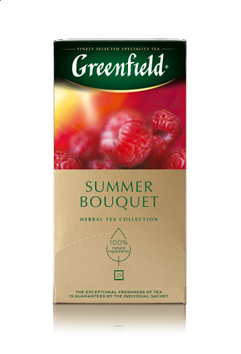 ჩაი გრინფილდი ერთჯერადი 25პაკ ჟოლო