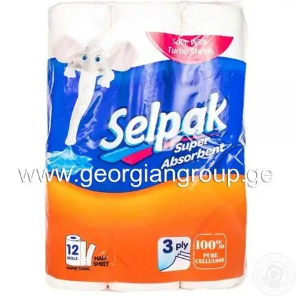 Selpak სამზარეულოს ხელ 3 ფენა 12 ცალი შეკვრაში
