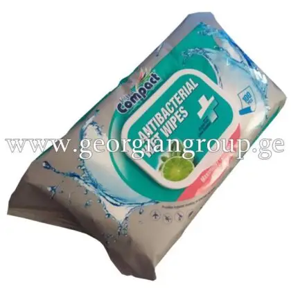 სველი ხელსახოცი ანტიბაქტერიული 100ც ,, COMPACT'